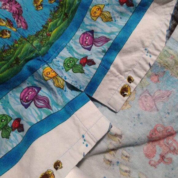 Vintage Cartoon Fish Ocean Life Pattern Hawaiian Shirt - Picture 6 of 8